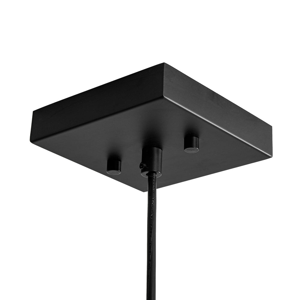 Farmhouse Black Dual Cage Square Lantern Pendant Light