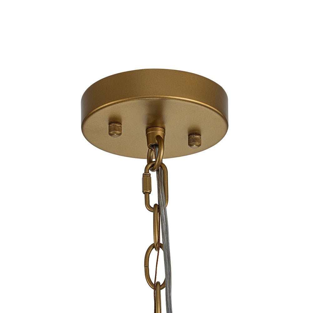 Farmhouse Clear Textured Glass Cylinder Cage Pendant