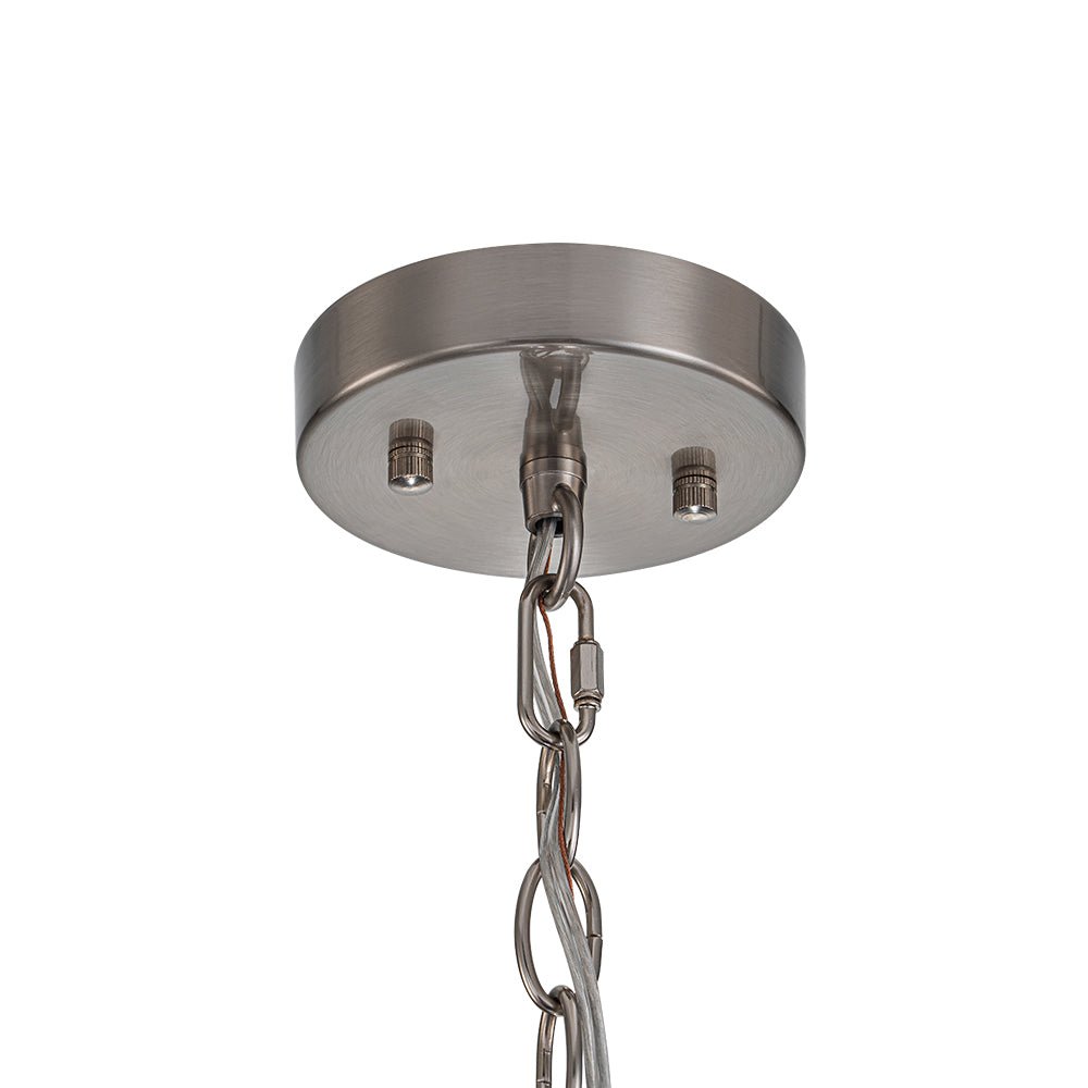 Farmhouse Clear Textured Glass Cylinder Cage Pendant