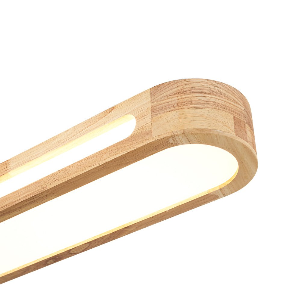 Farmhouse Dimmable LED Wood Oval Flush Mount Light
