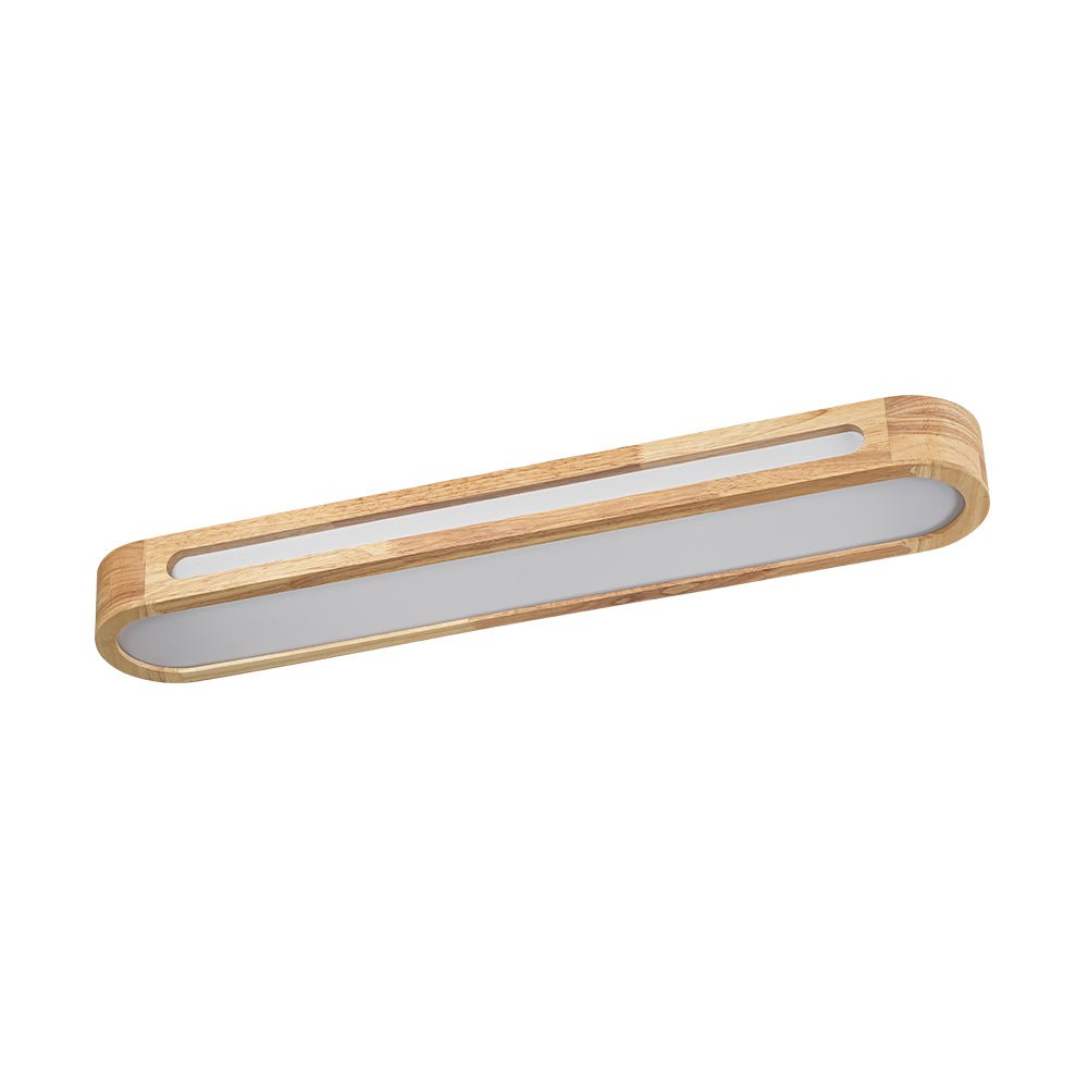 Farmhouse Dimmable LED Wood Oval Flush Mount Light
