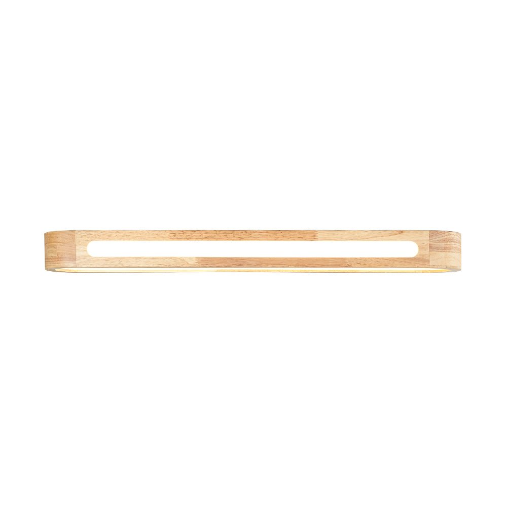 Farmhouse Dimmable LED Wood Oval Flush Mount Light
