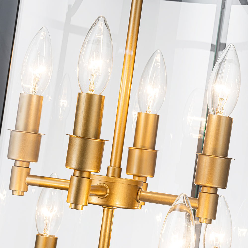 Farmhouse Wide Clear Glass Cylinder Cage Pendant