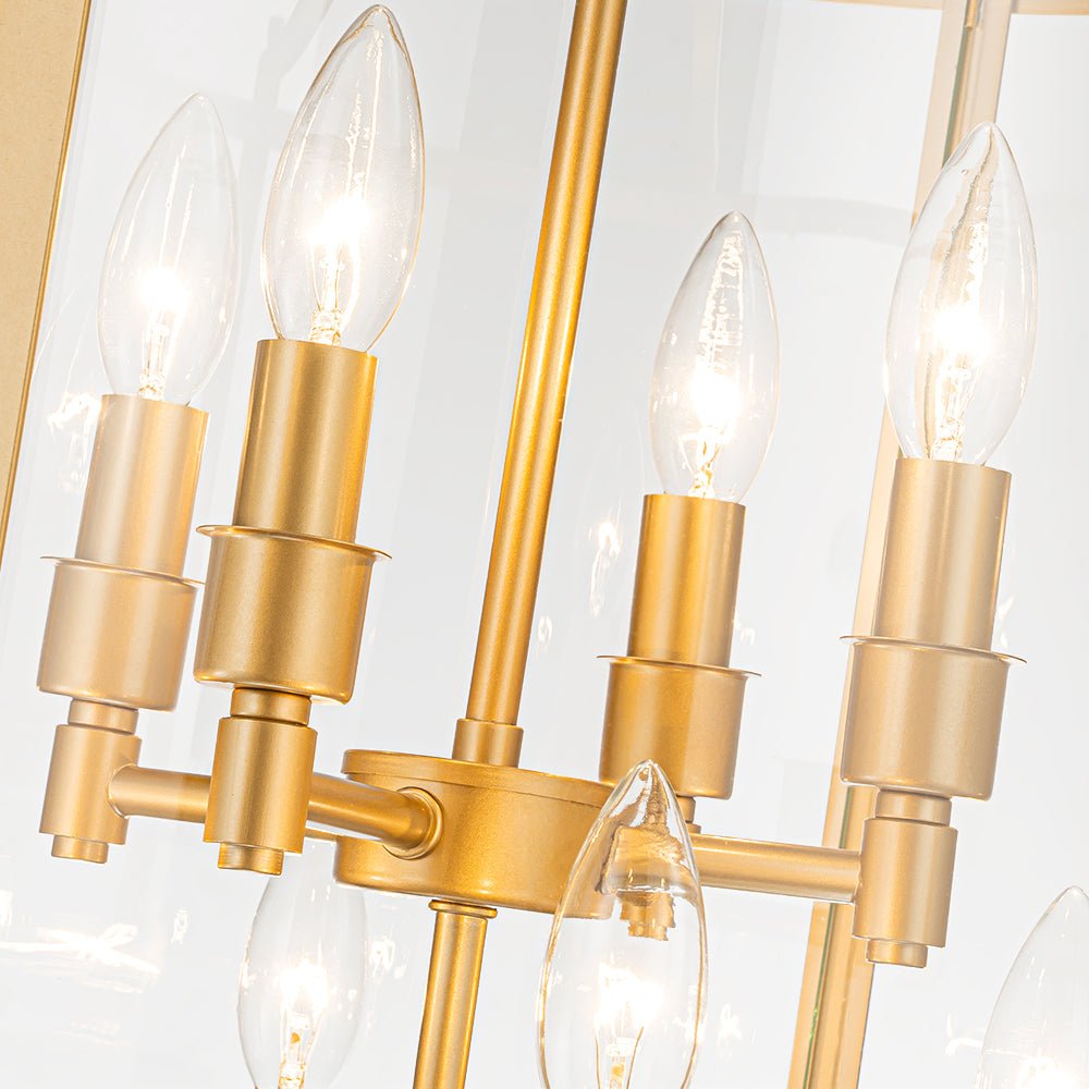 Farmhouse Wide Clear Glass Cylinder Cage Pendant
