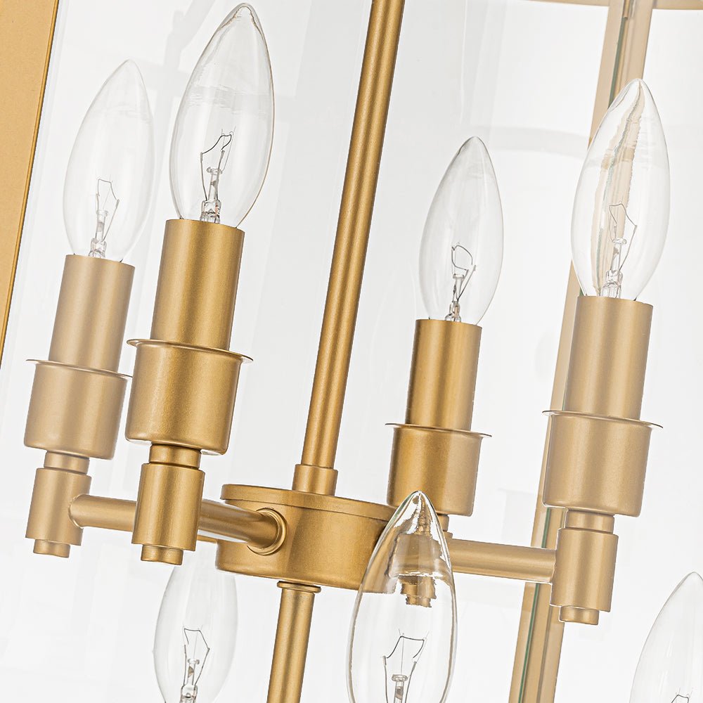 Farmhouse Wide Clear Glass Cylinder Cage Pendant