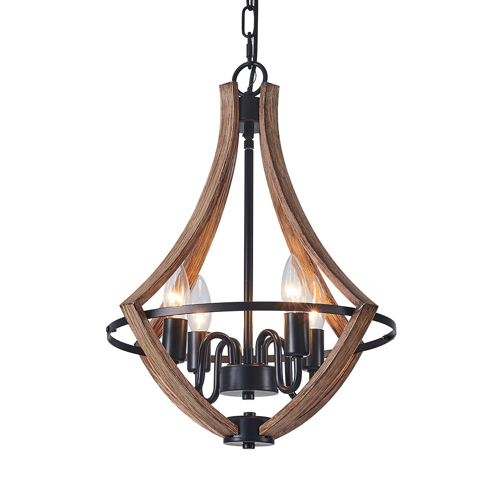 Farmhouse Wood-like Empire Lantern Chandelier