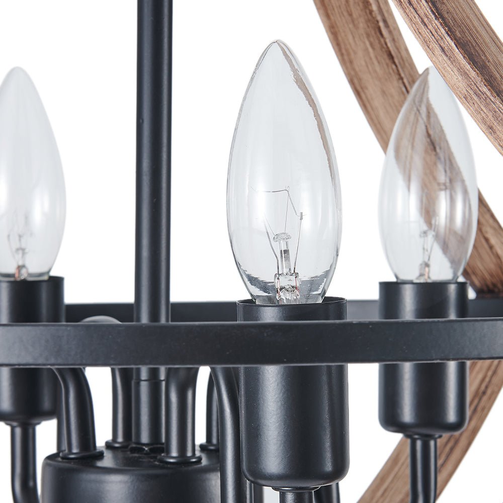 Farmhouse Wood-like Empire Lantern Chandelier