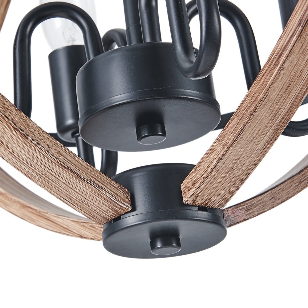 Farmhouse Wood-like Empire Lantern Chandelier