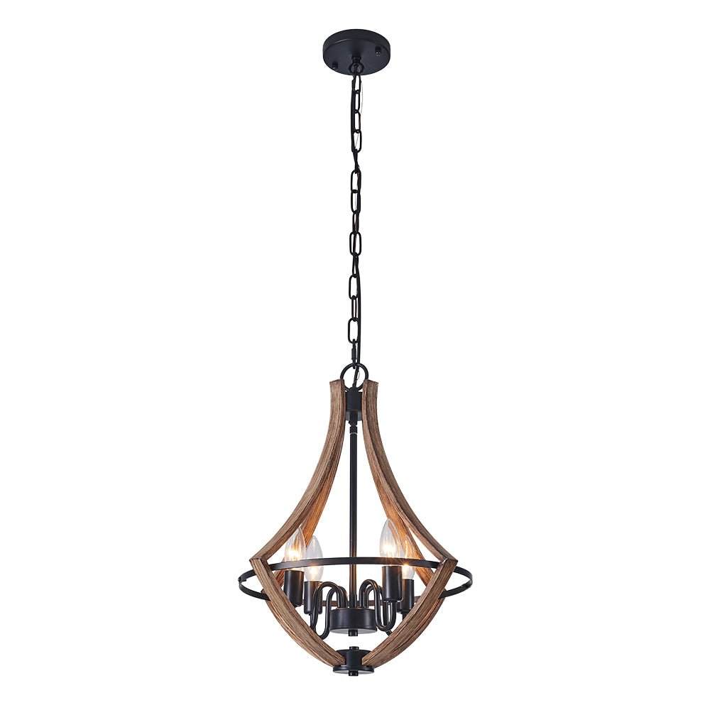 Farmhouse Wood-like Empire Lantern Chandelier