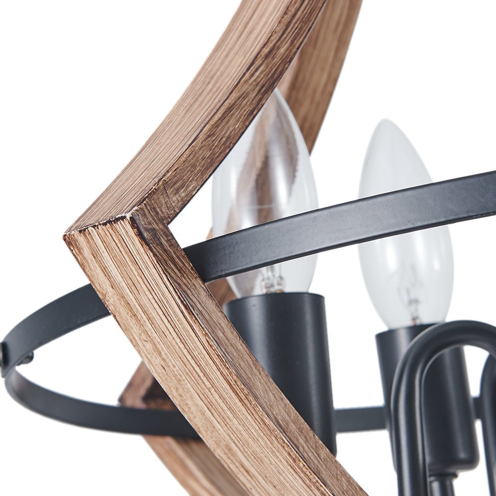 Farmhouse Wood-like Empire Lantern Chandelier