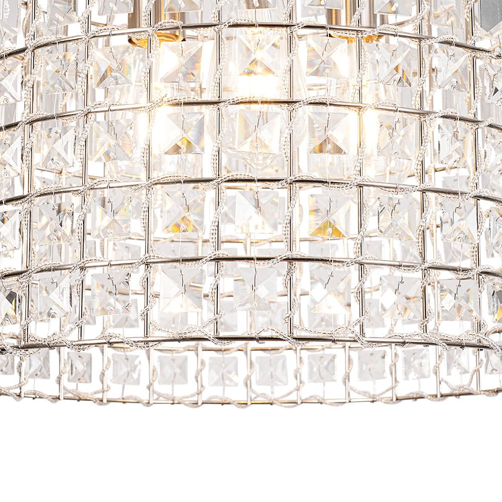 French Antique Brass Crystal Cage Chandelier