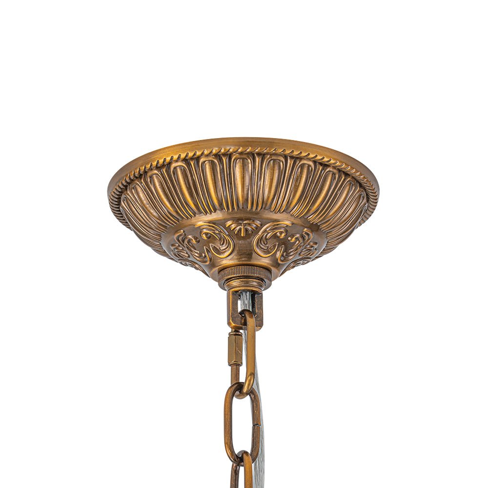 French Antique Brass Crystal Globe Chandelier