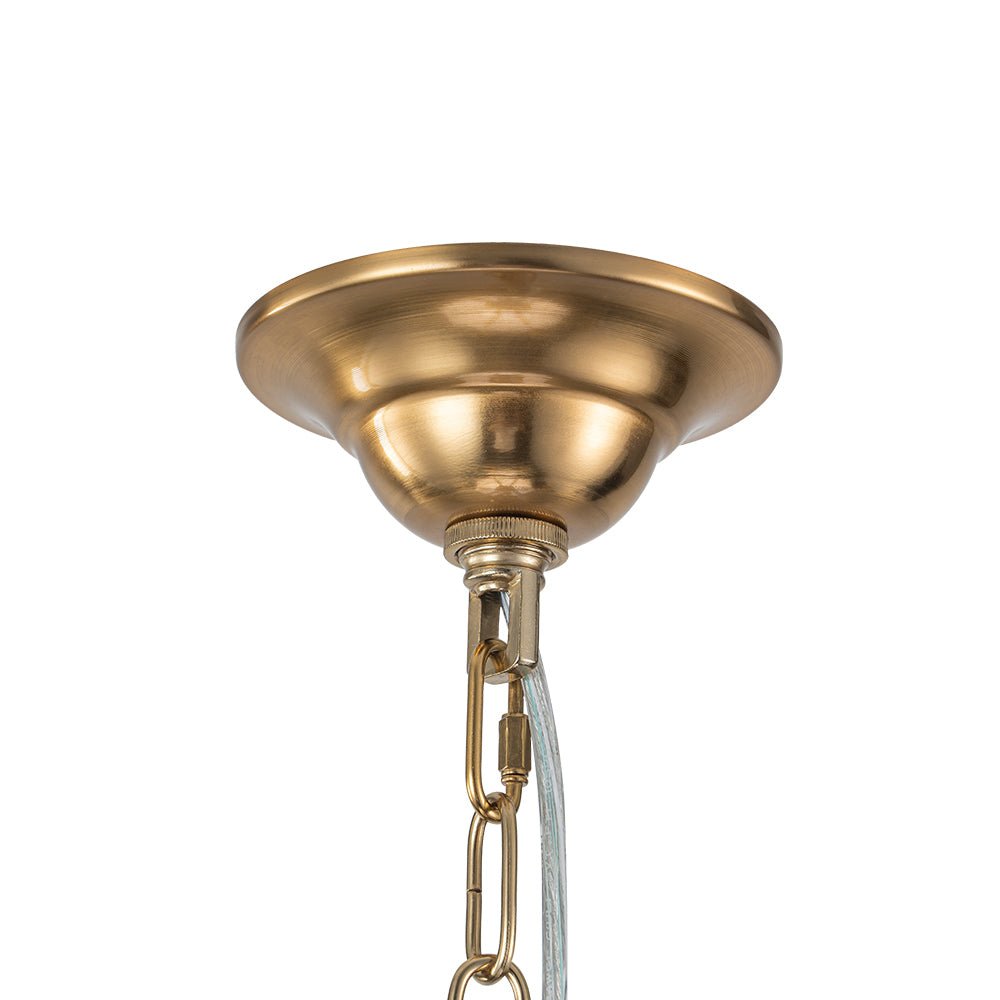 French Classic Brass Scrolling Candle Style Chandelier