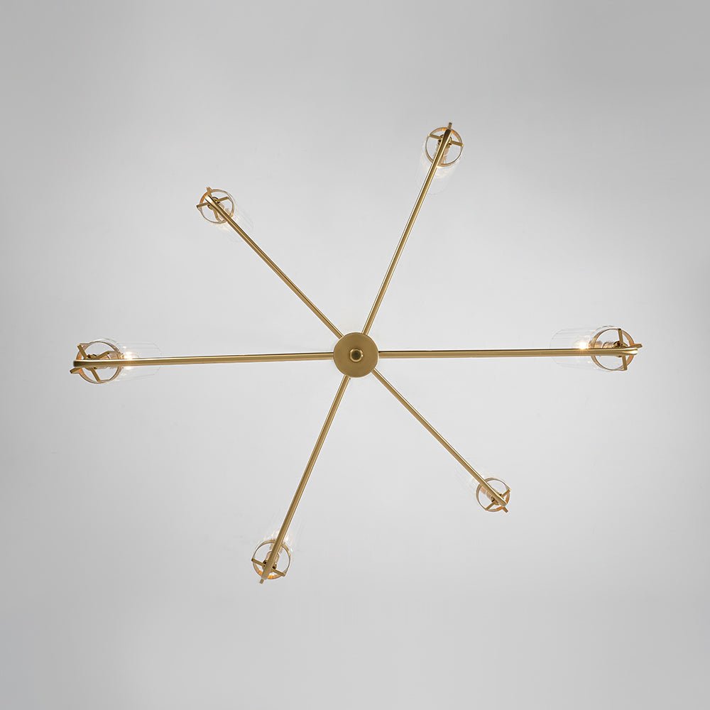 French Cylinder Ribbed Glass Round Tiered Candle Chandelier