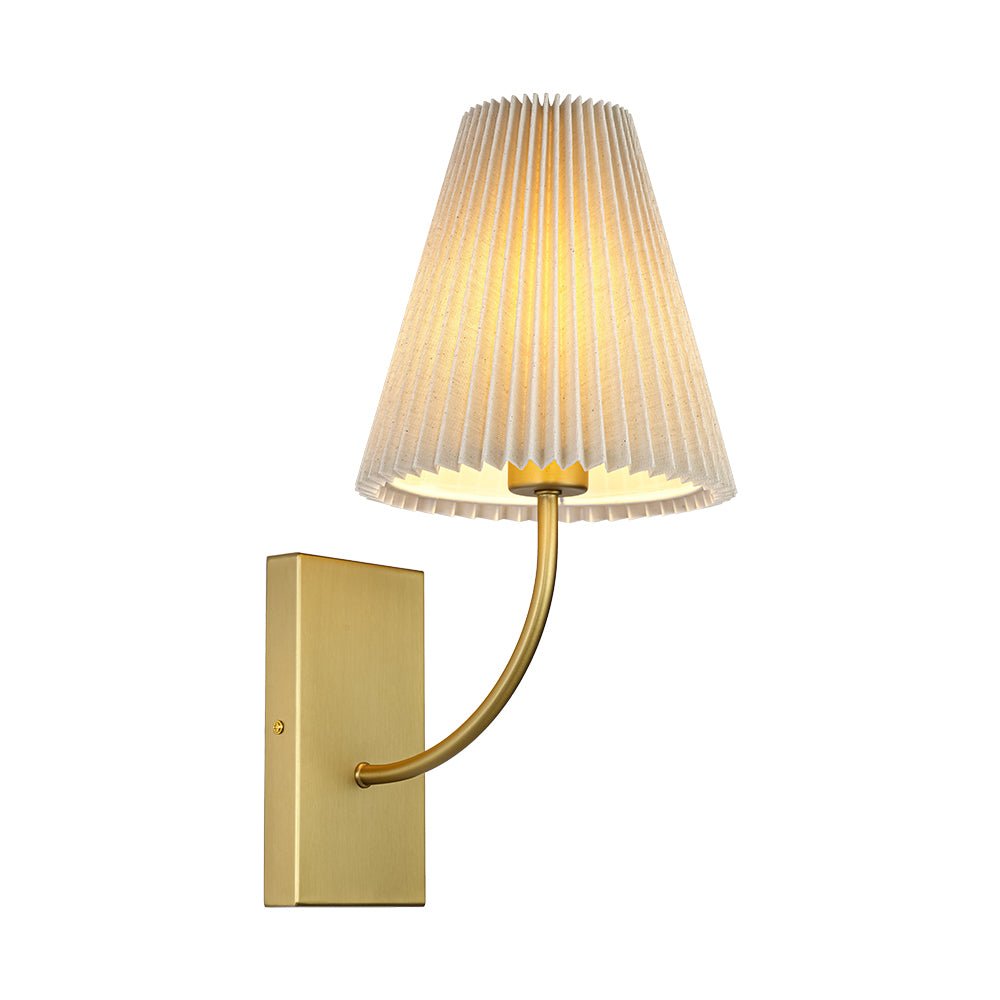 French Elegant 1-Light Pleated Fabric Wall Lamp