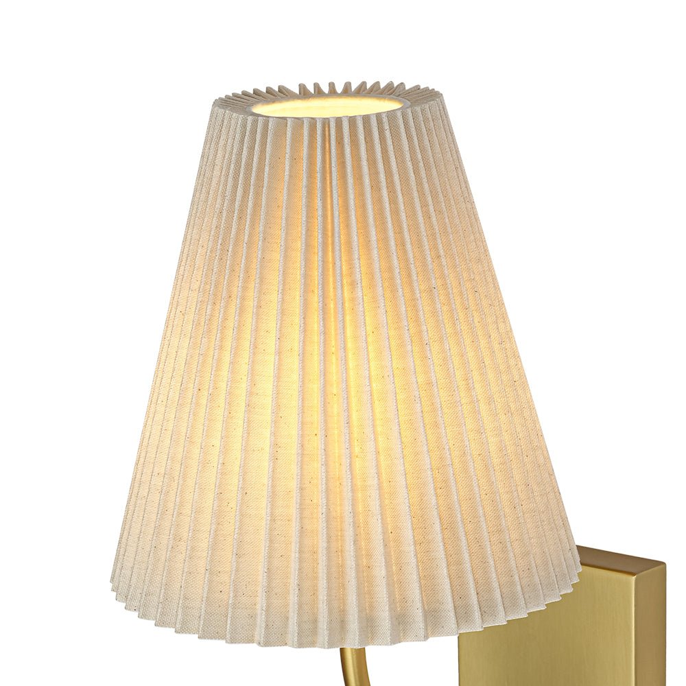 French Elegant 1-Light Pleated Fabric Wall Lamp