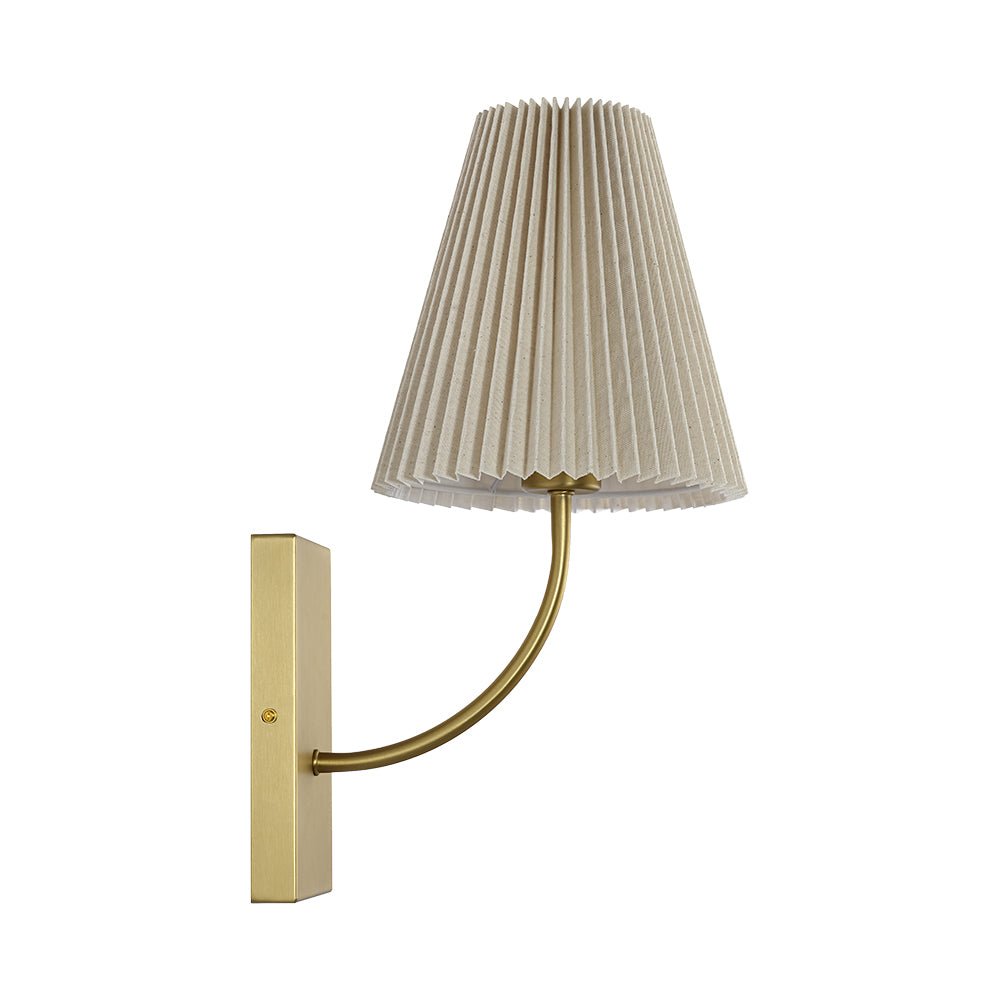 French Elegant 1-Light Pleated Fabric Wall Lamp