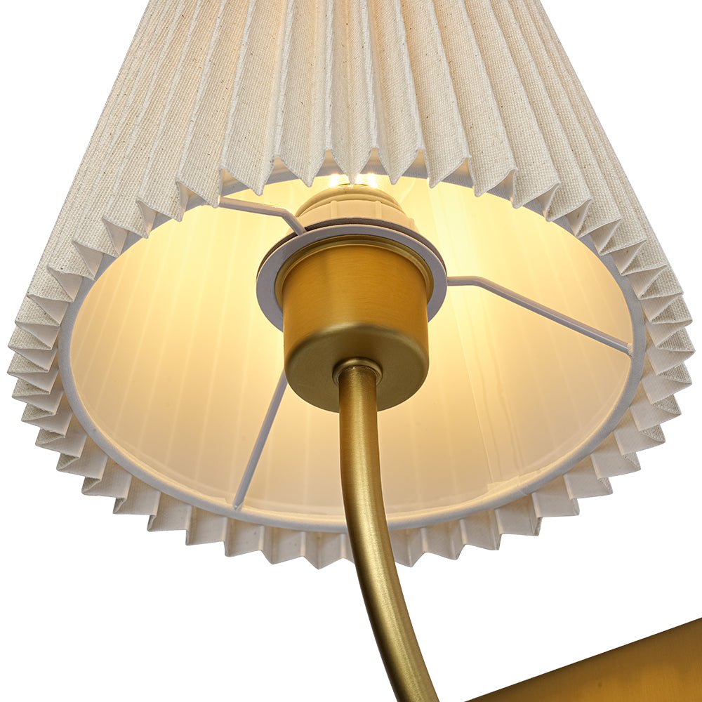 French Elegant 1-Light Pleated Fabric Wall Lamp