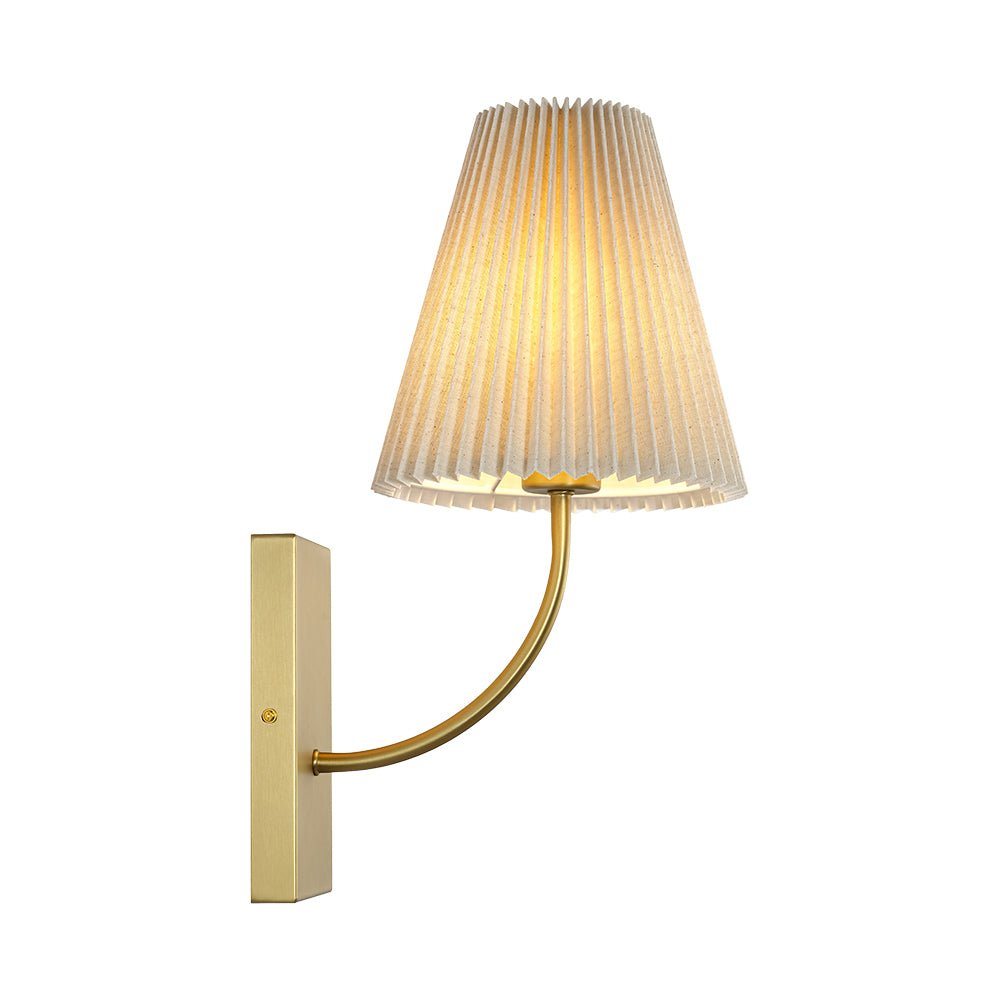 French Elegant 1-Light Pleated Fabric Wall Lamp