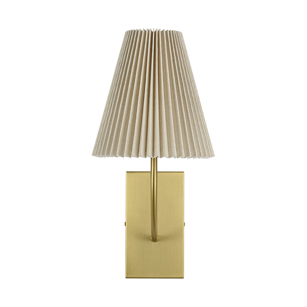 French Elegant 1-Light Pleated Fabric Wall Lamp