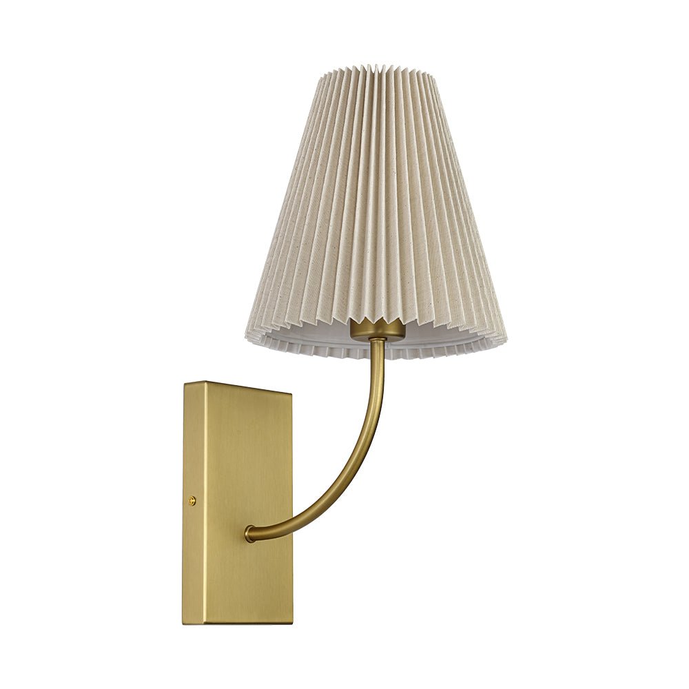 French Elegant 1-Light Pleated Fabric Wall Lamp