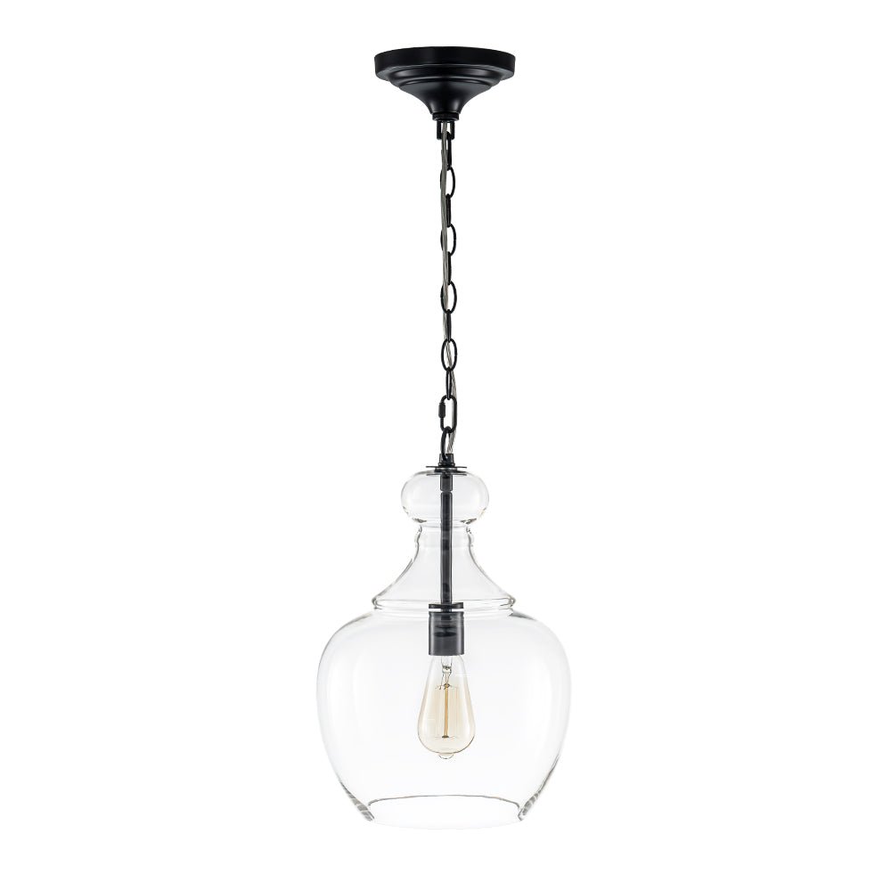 French Farmhouse 1-Light Glass Bell Kitchen Pendant Light
