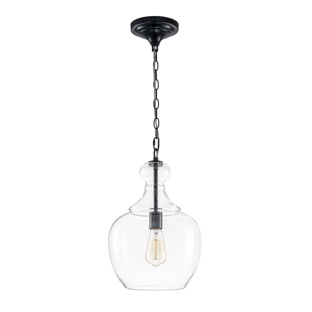 French Farmhouse 1-Light Glass Bell Kitchen Pendant Light