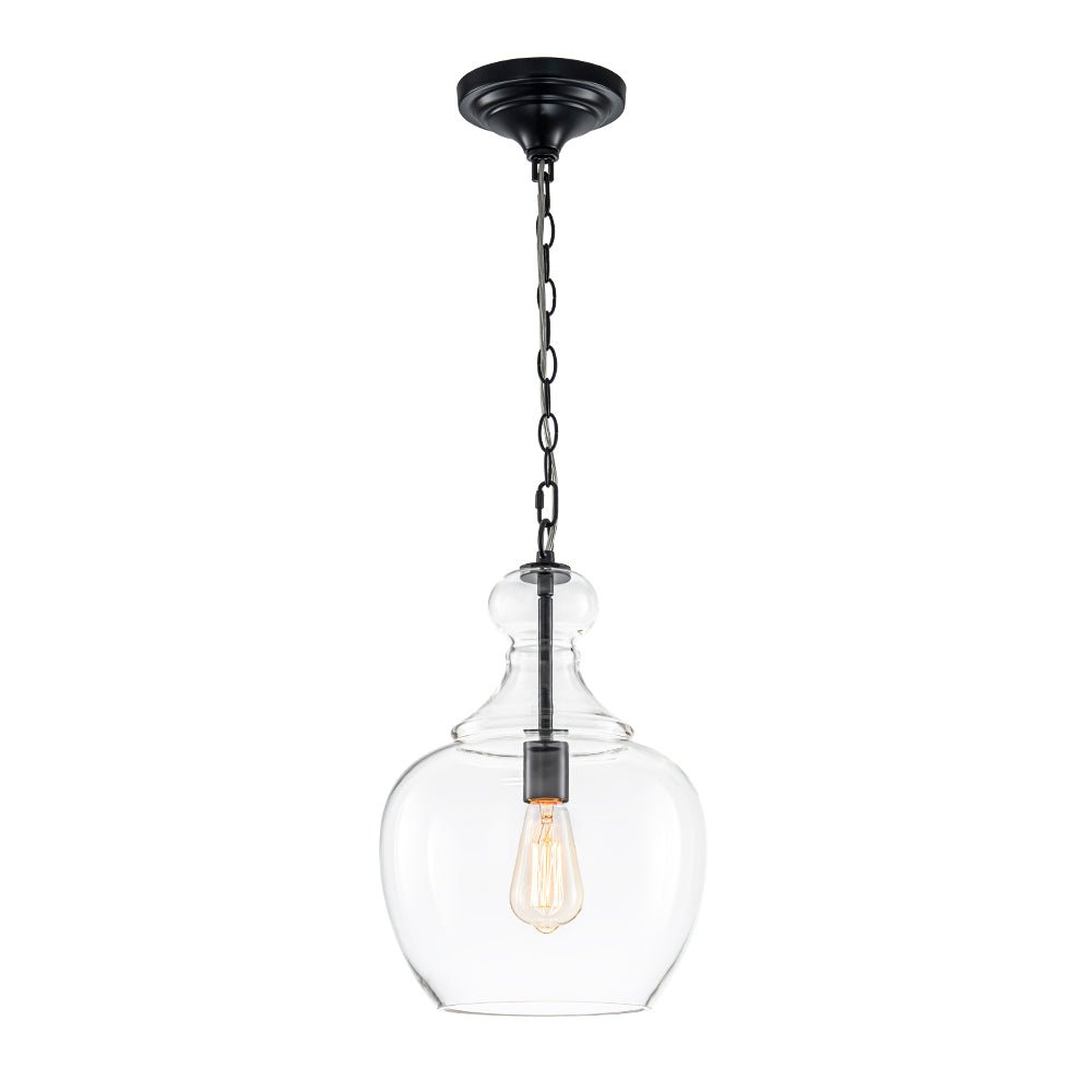 French Farmhouse 1-Light Glass Bell Kitchen Pendant Light