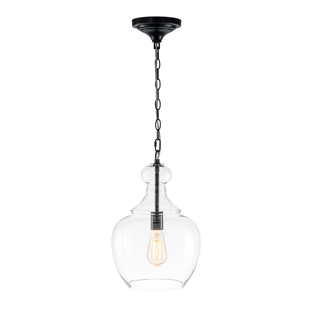 French Farmhouse 1-Light Glass Bell Kitchen Pendant Light