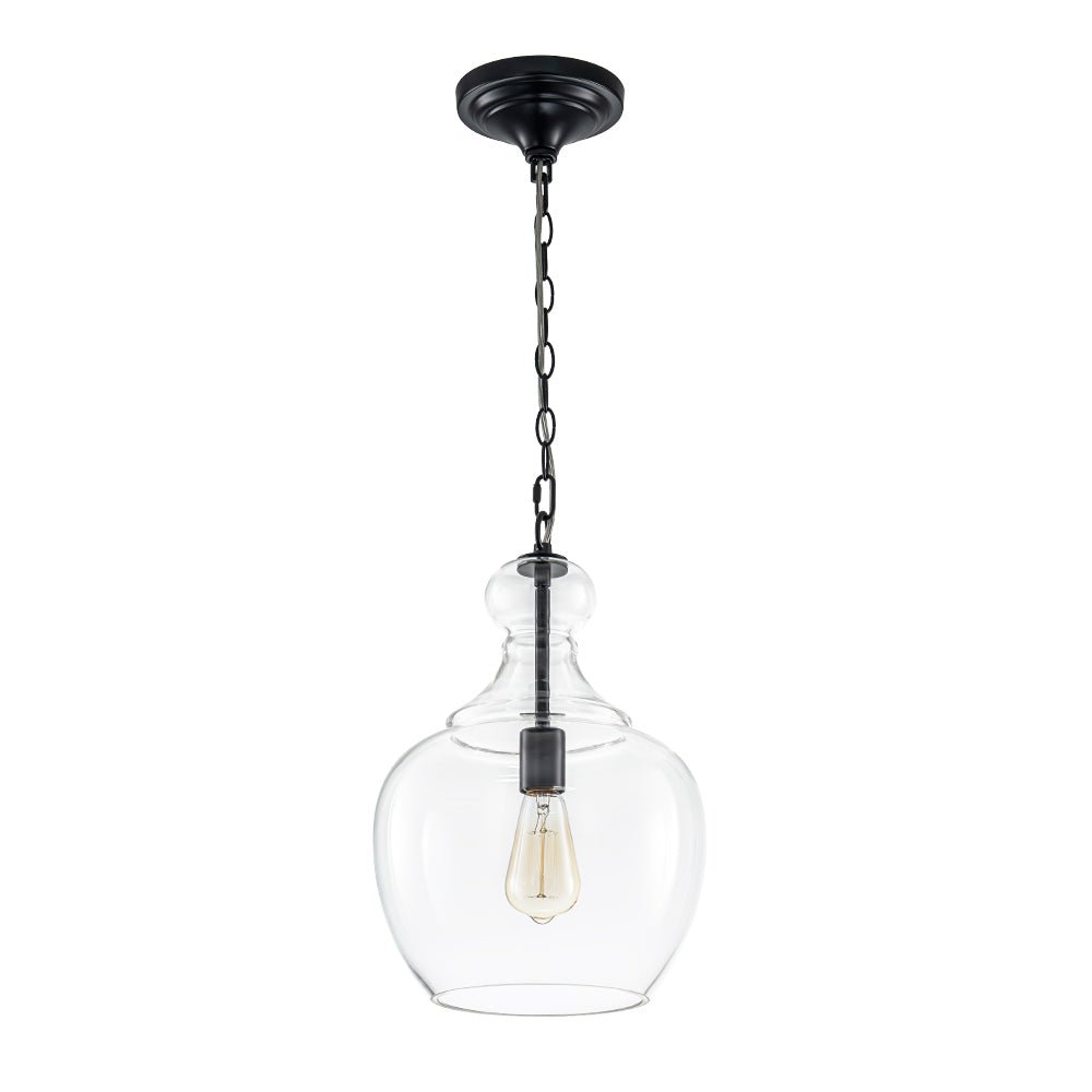 French Farmhouse 1-Light Glass Bell Kitchen Pendant Light
