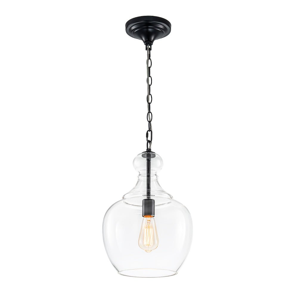 French Farmhouse 1-Light Glass Bell Kitchen Pendant Light