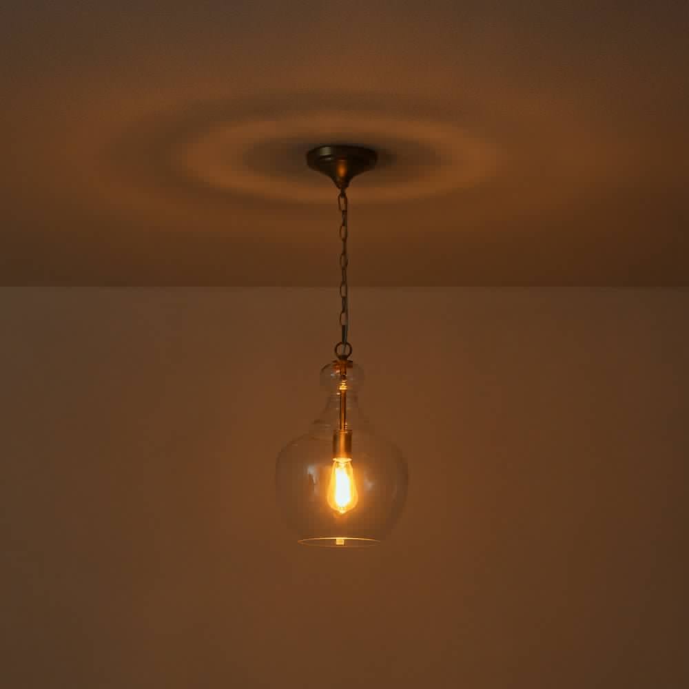 French Farmhouse 1-Light Glass Bell Kitchen Pendant Light