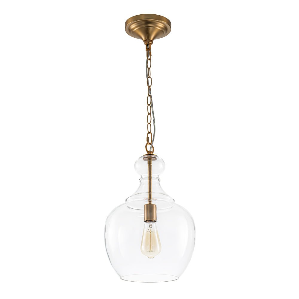 French Farmhouse 1-Light Glass Bell Kitchen Pendant Light
