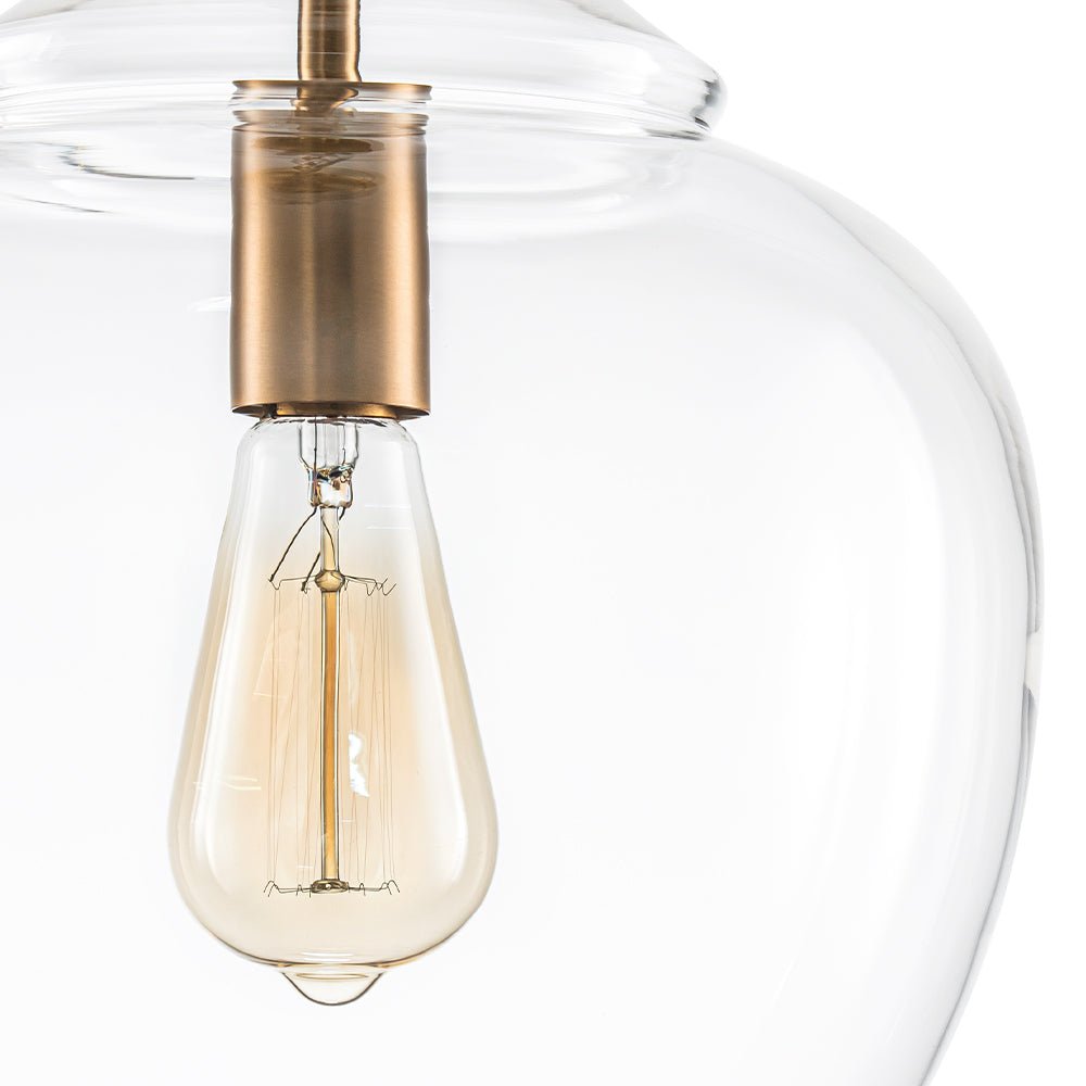 French Farmhouse 1-Light Glass Bell Kitchen Pendant Light