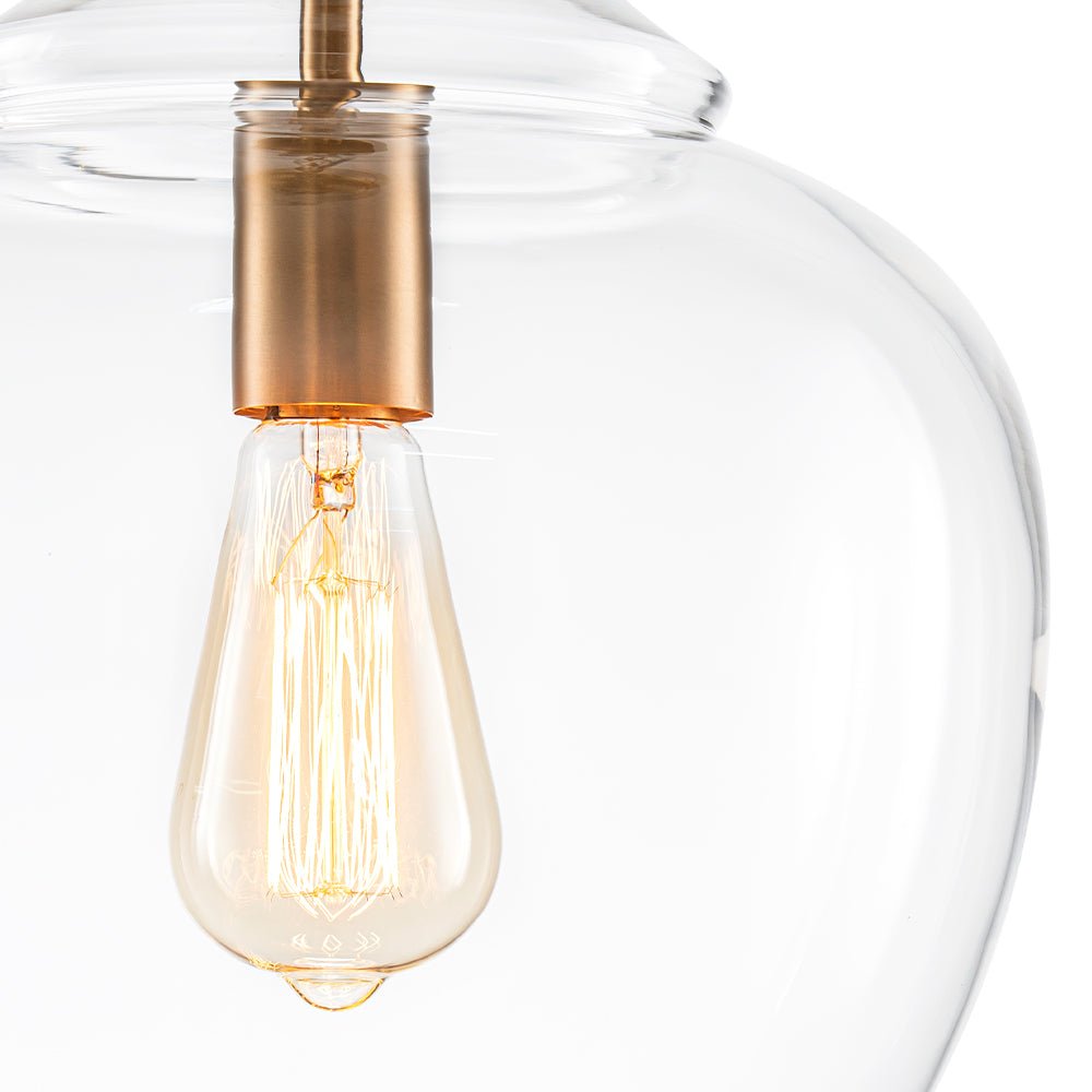 French Farmhouse 1-Light Glass Bell Kitchen Pendant Light
