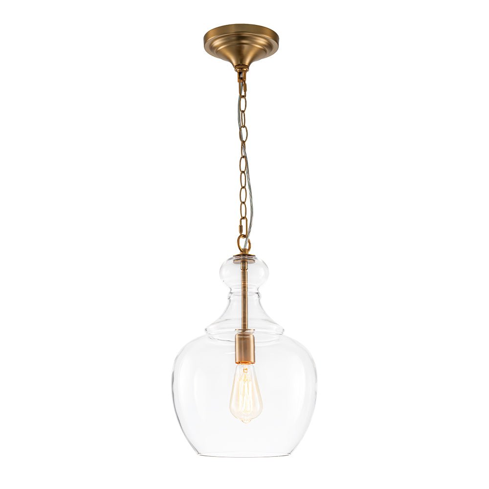 French Farmhouse 1-Light Glass Bell Kitchen Pendant Light