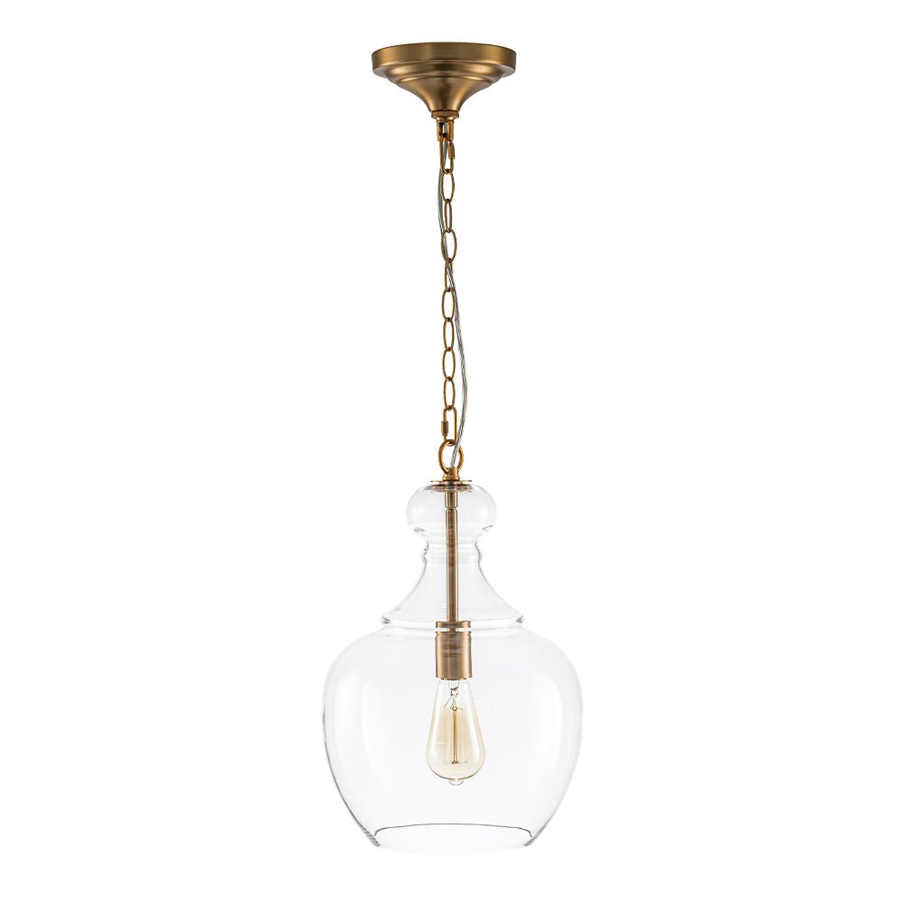 French Farmhouse 1-Light Glass Bell Kitchen Pendant Light