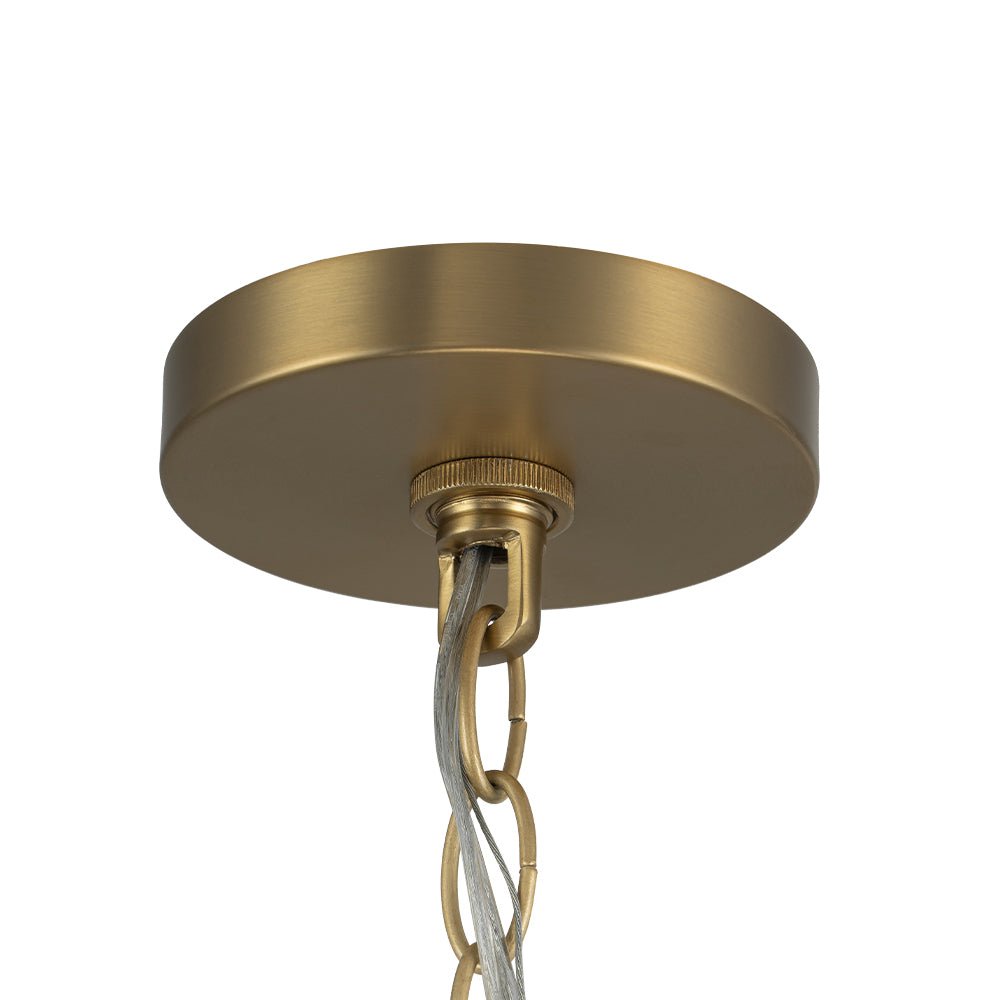 French Farmhouse 5-Light Brass Candle Style Chandelier