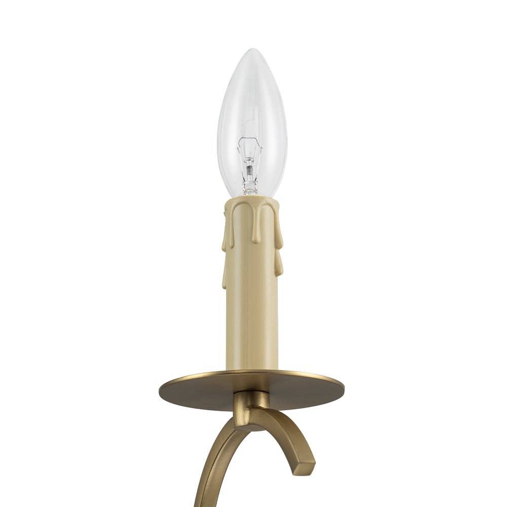 French Farmhouse 5-Light Brass Candle Style Chandelier