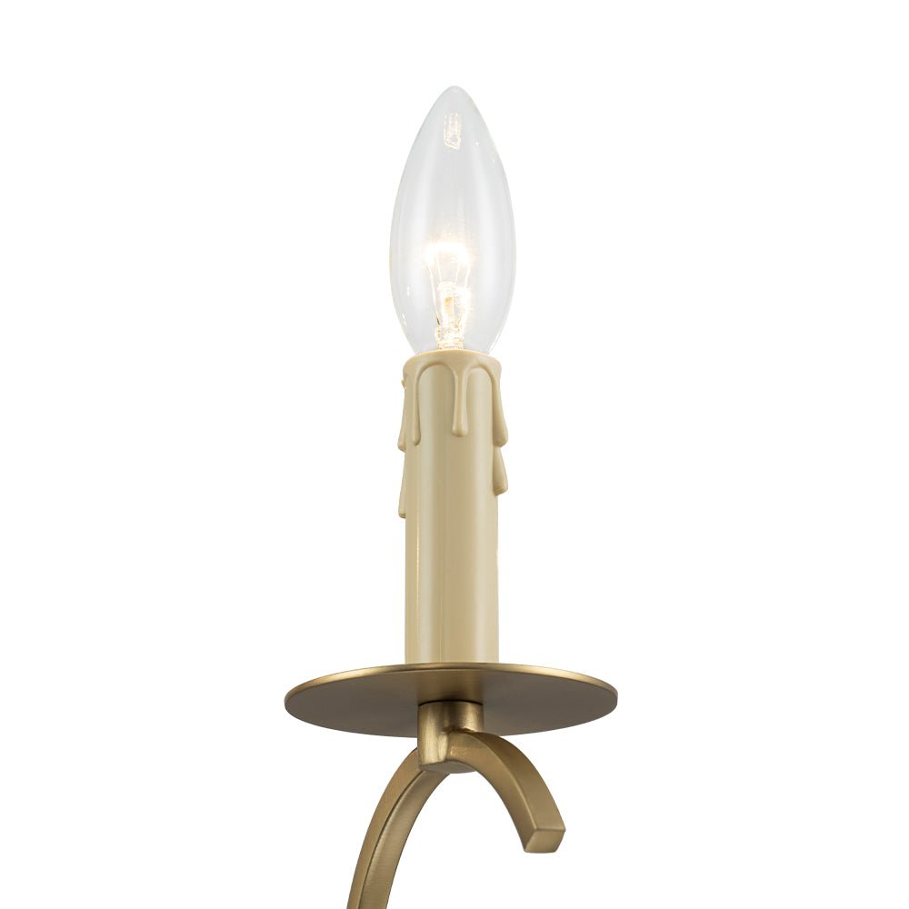 French Farmhouse 5-Light Brass Candle Style Chandelier