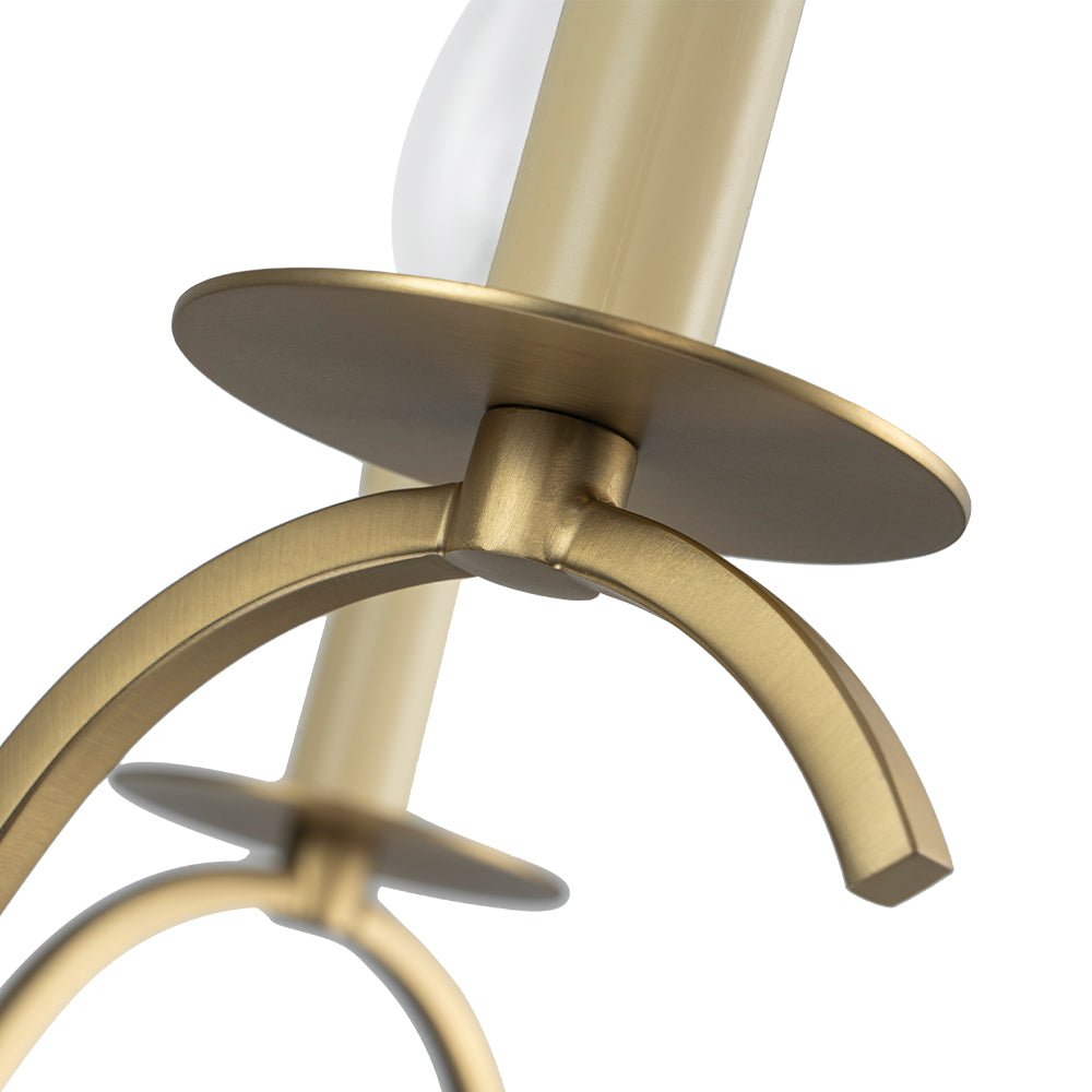 French Farmhouse 5-Light Brass Candle Style Chandelier