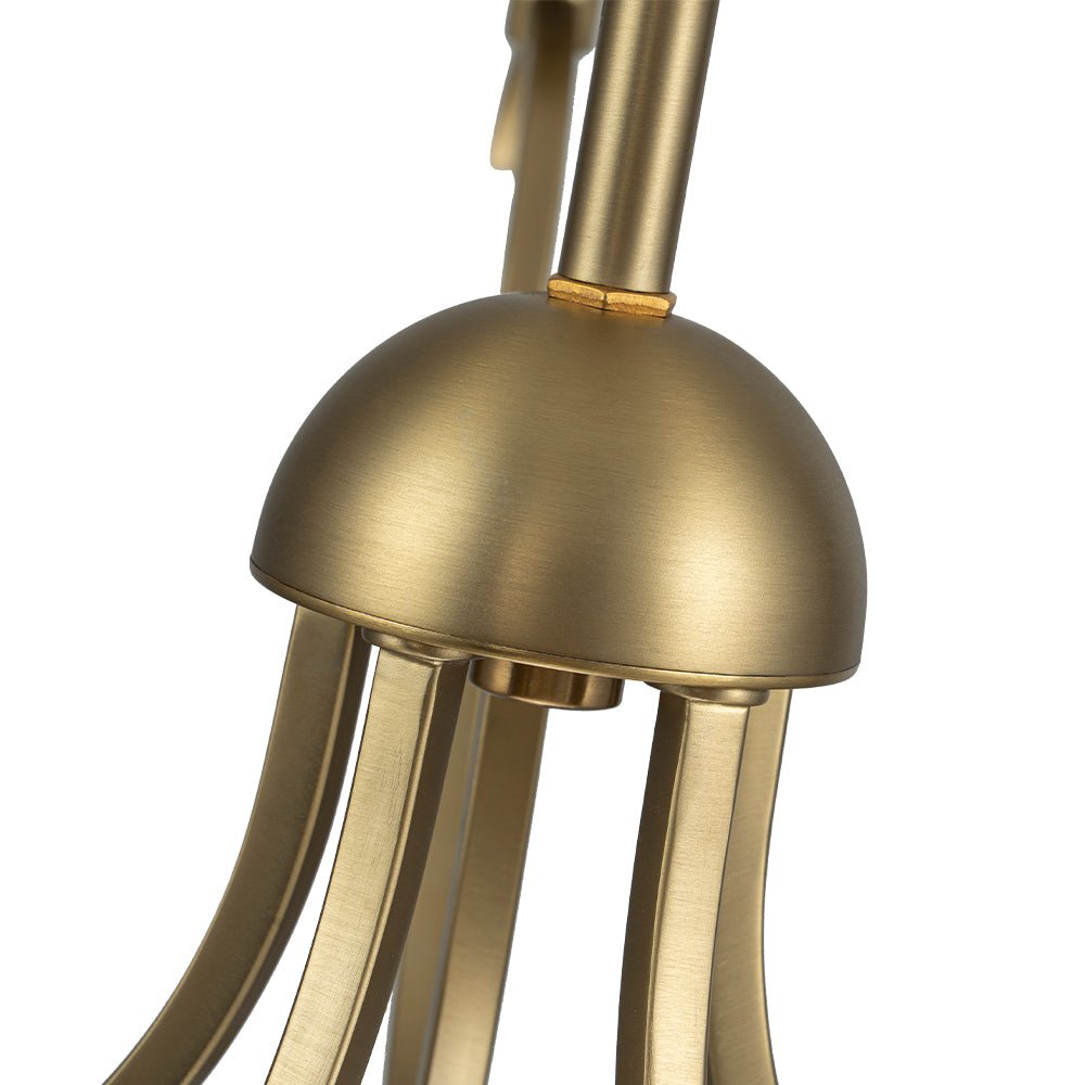 French Farmhouse 5-Light Brass Candle Style Chandelier