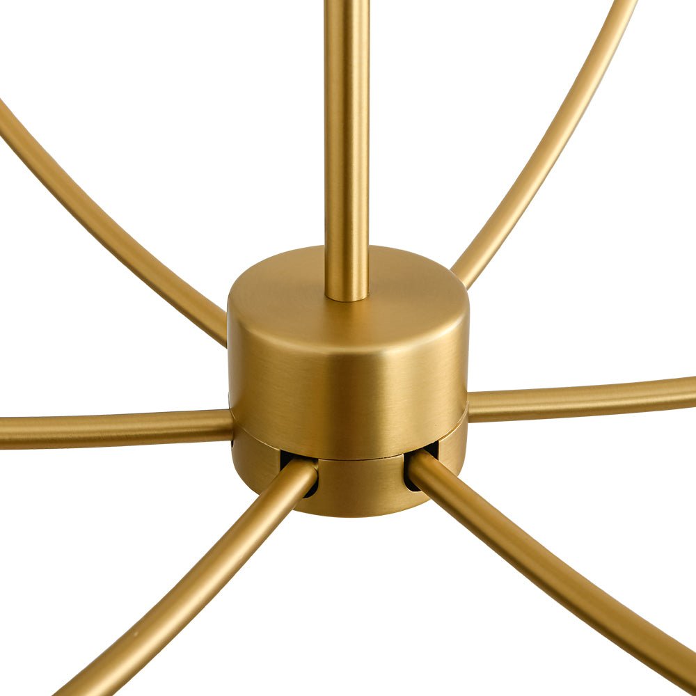 French Farmhouse Brass 2-Tier Candle Style Chandelier