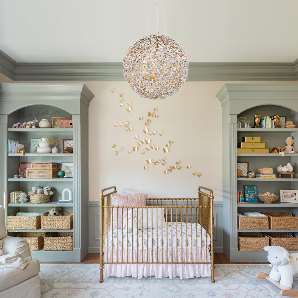Bloom French Gold Blossom Crystal Floral Orb Chandelier