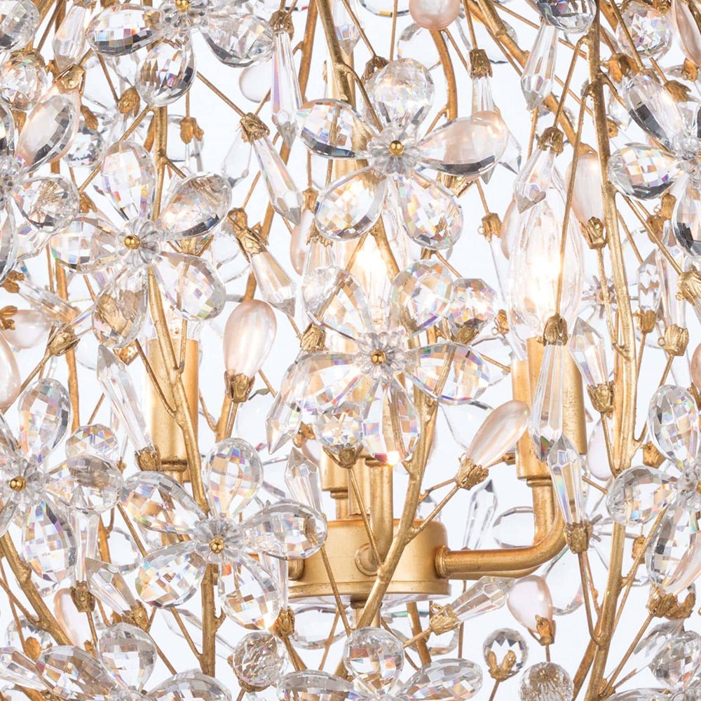 Bloom French Gold Blossom Crystal Floral Orb Chandelier