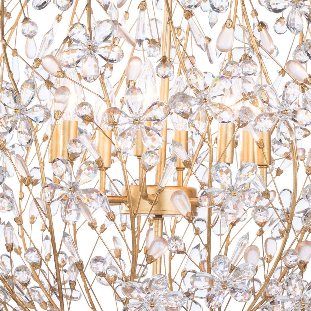Bloom French Gold Blossom Crystal Floral Orb Chandelier