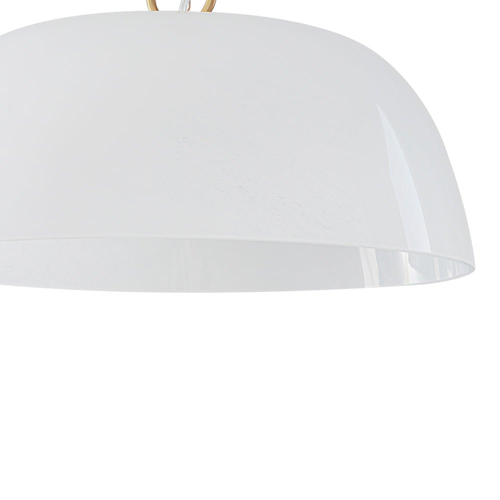 French Luxe 1-Light White Clouded Glass Round Pendant