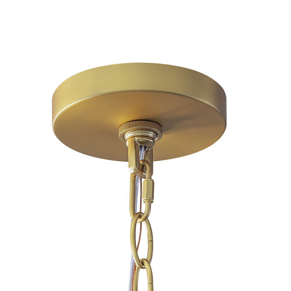 French Luxe 1-Light White Clouded Glass Round Pendant