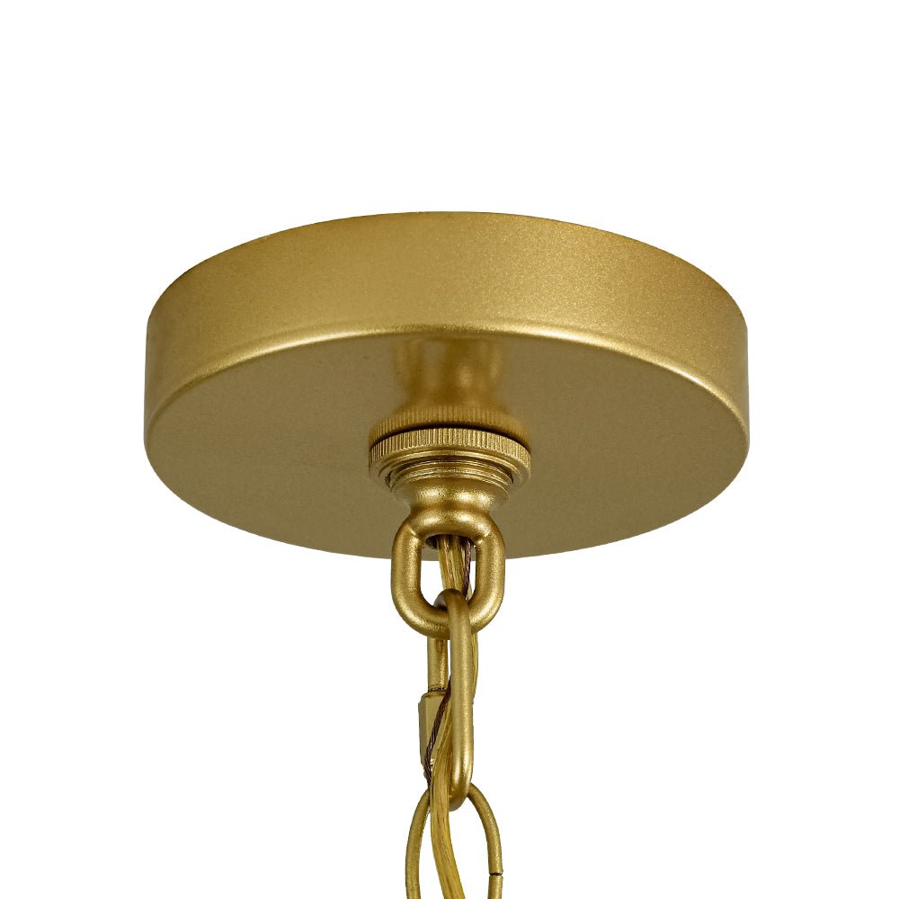French Luxury Gold 2-Tier Metal Drum Cage Chandelier