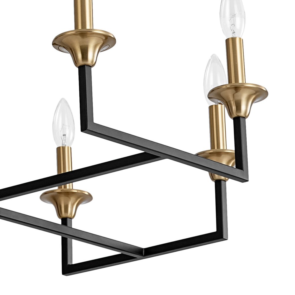 French Modern Iron 8-Light Candle Chandelier